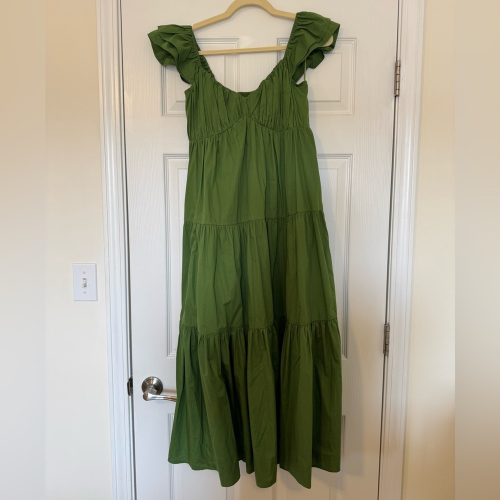 Abercrombie & Fitch Ruched Flutter Sleeve Maxi